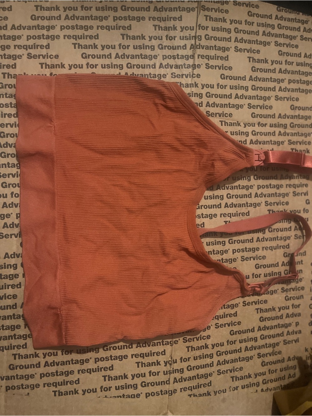 Ribbed Peach Bralette with Adjustable Straps